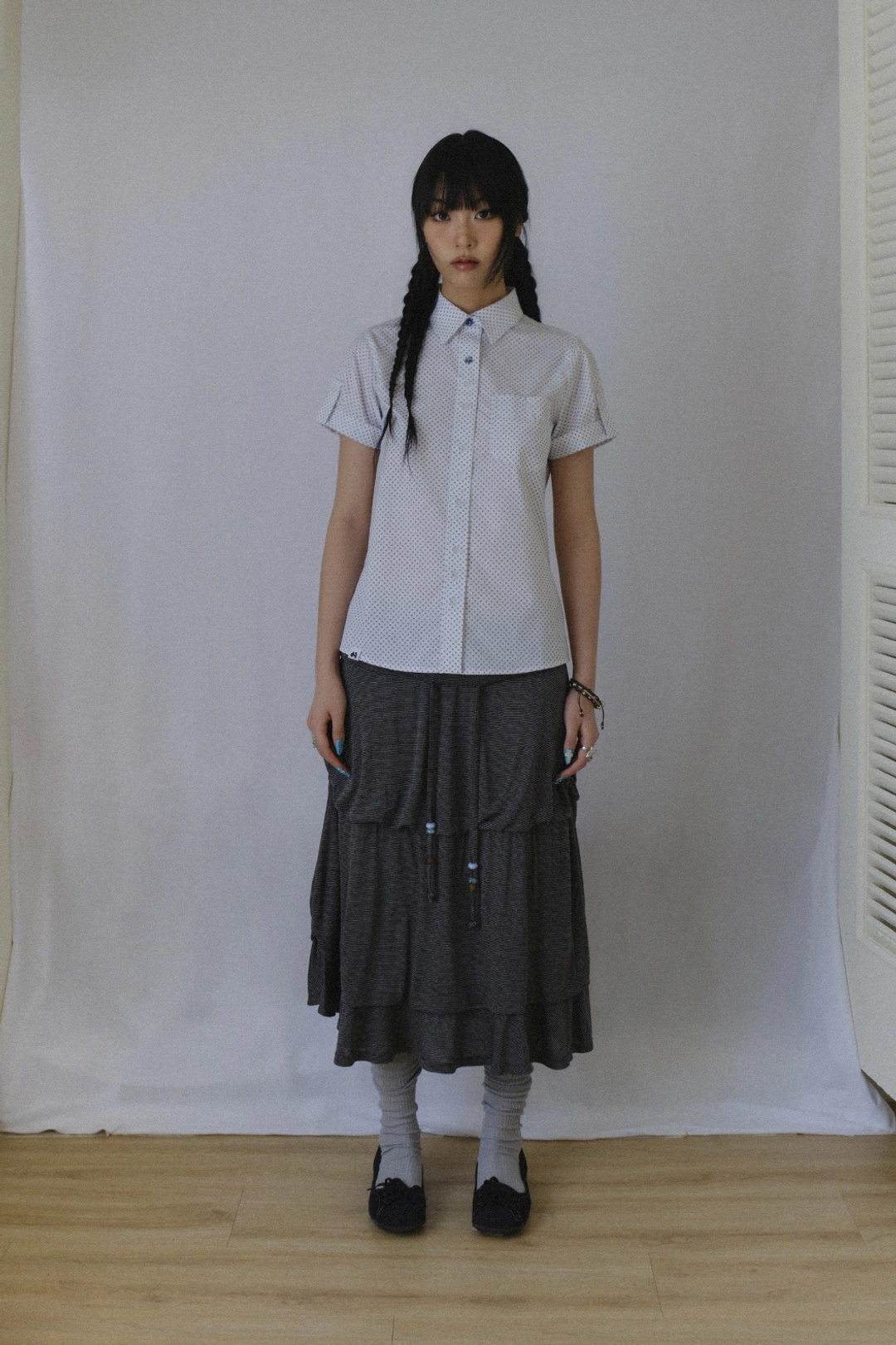허그유어스킨 Star flap shirts (White) 상품 이미지 2