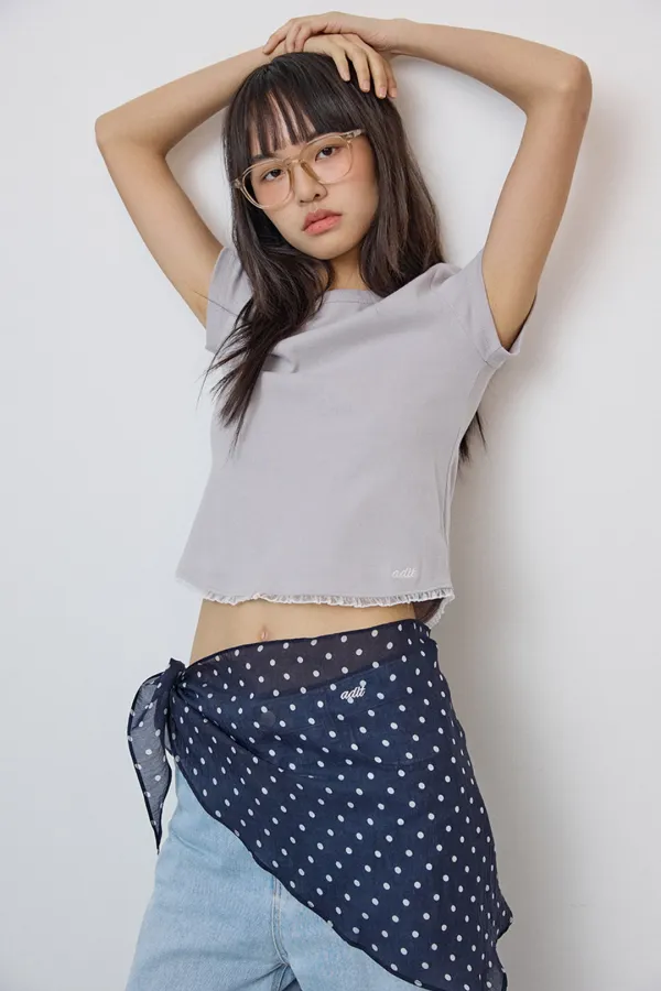 Baby lace tee_gray