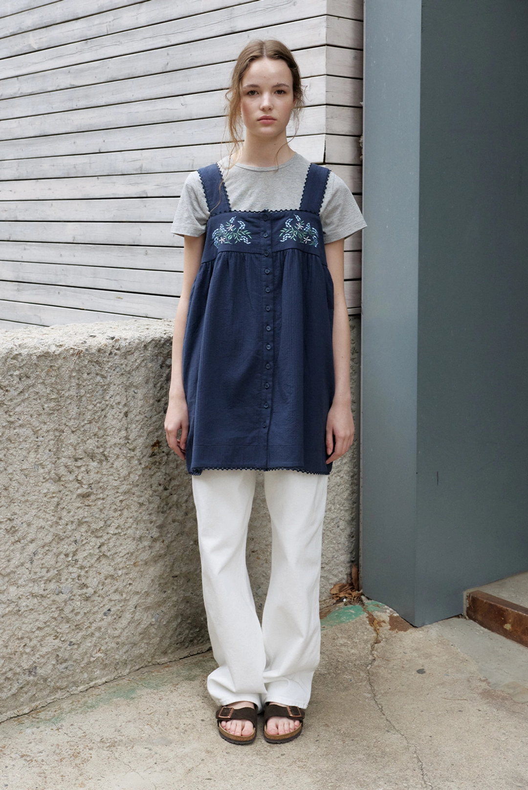 브렌다 브렌든 monet layered dress - navy 상품 이미지 2