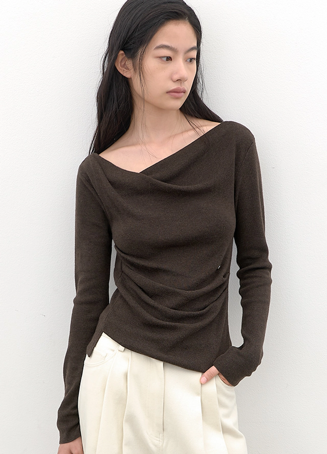 아뜰리에 나인 (T-7309)TUCK DETAIL DRAPE KNIT 상품 이미지 2
