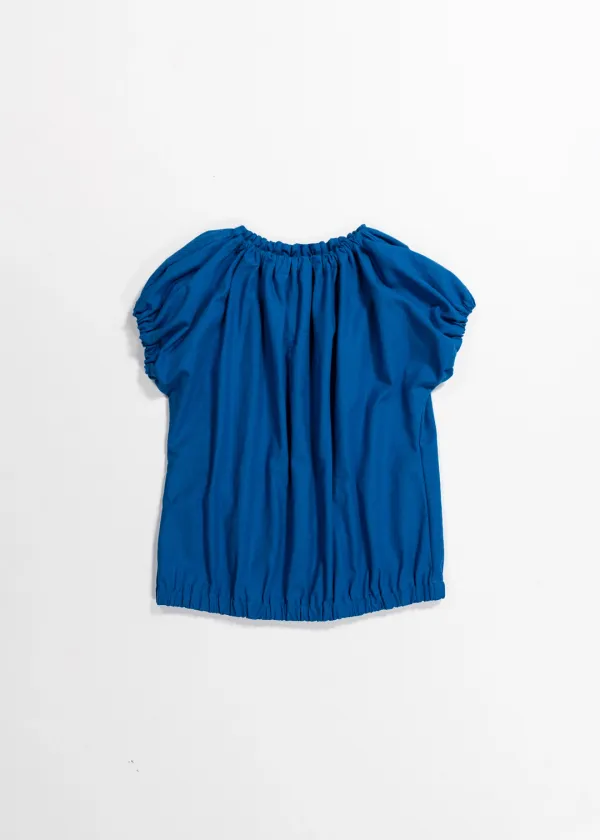 VOLUME SHIRRING TOP - BLUE