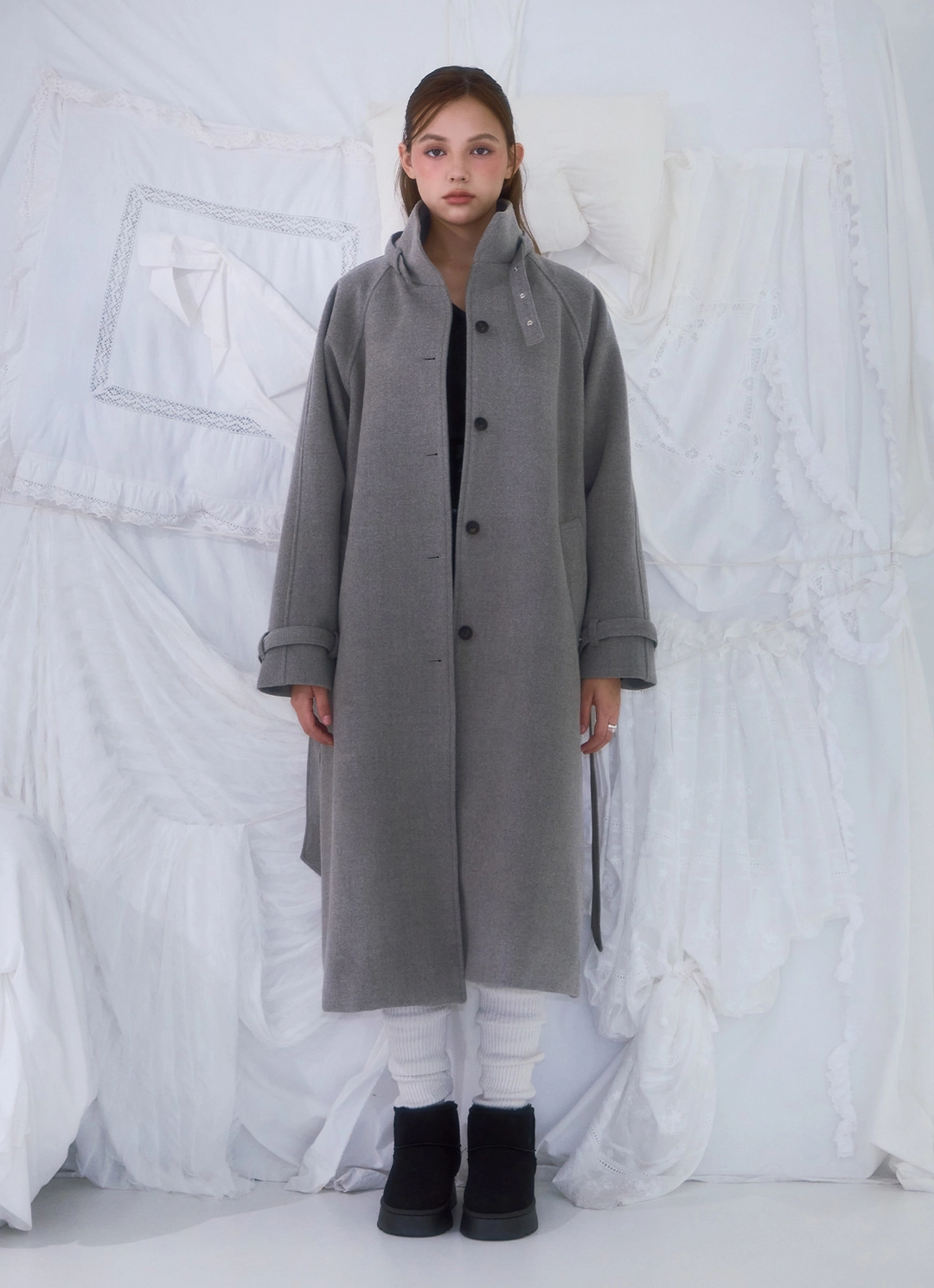 로제프란츠 Half-neck Overfit Long Coat [Gray] 상품 이미지 2