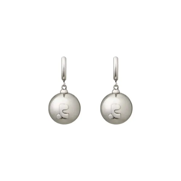 LOGO BALL RING EARRING - SILVER