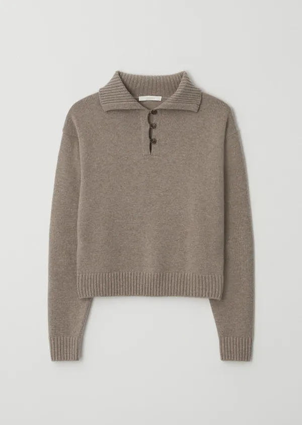 cashmere collar knit-beige