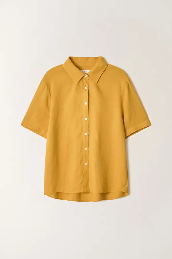 린넨 스탠다드핏 반팔 셔츠 (Yellow)_2GMUBL13