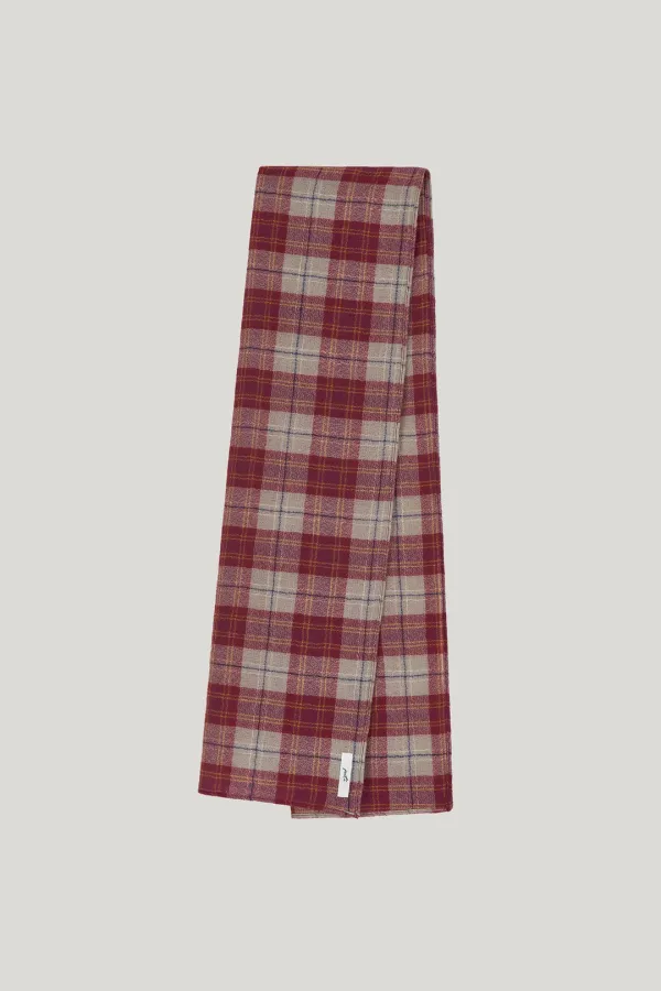 autumn check muffler_red