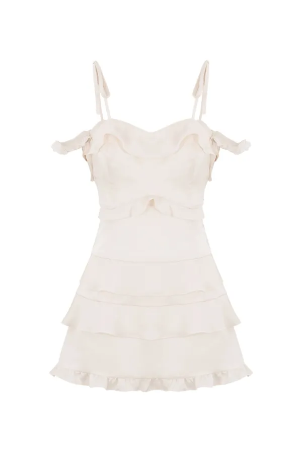 FRILL DRESS IVORY