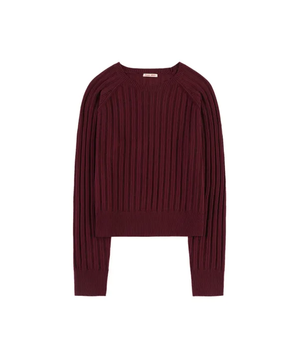 KN4289 펀칭 래글런 니트_Burgundy