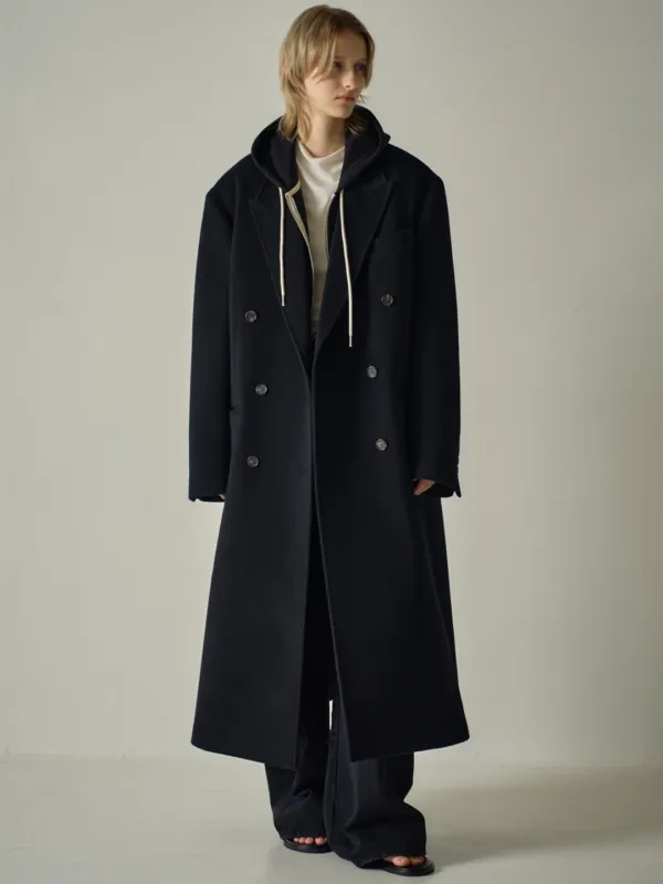캐시미어 더블 코트_black