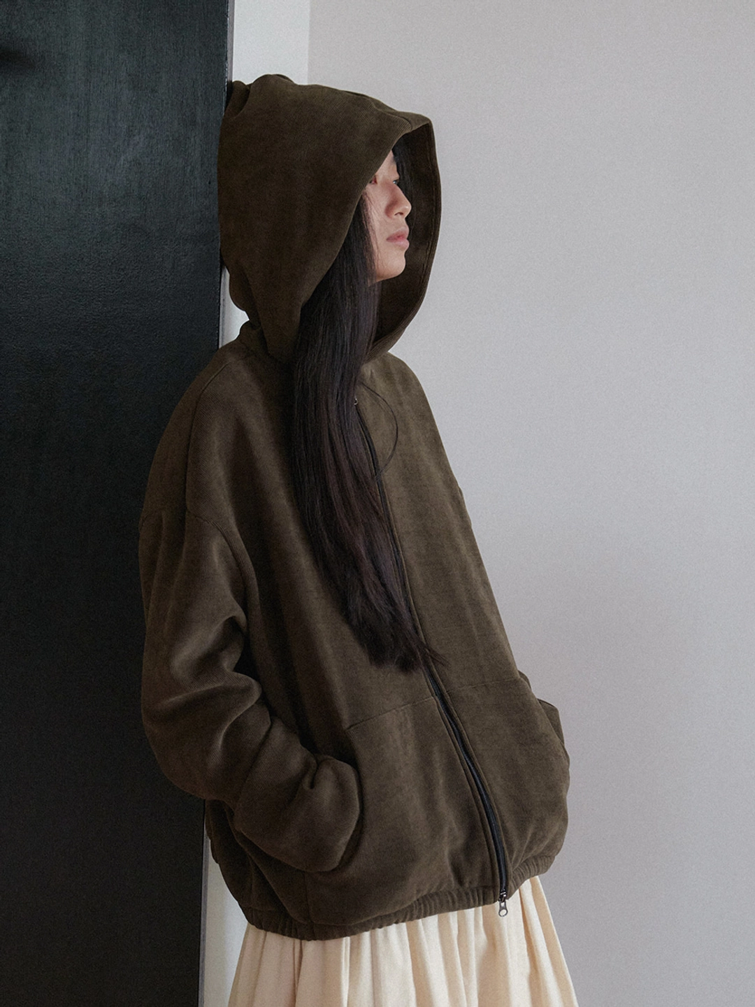 토콜 [26FW] Oversized Hooded Zip-Up - Brown 상품 이미지 1