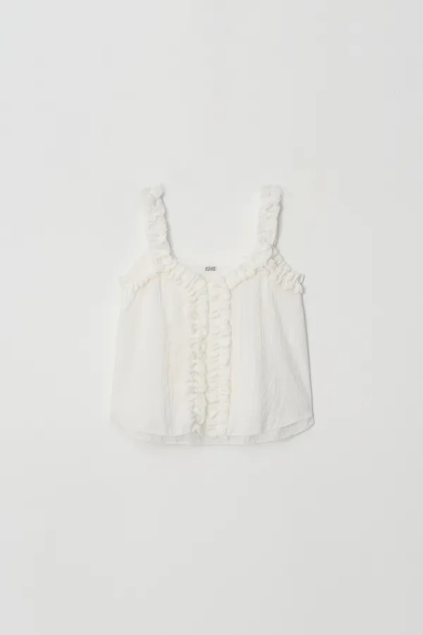 [2차] Shirring Shoulder Top (white)