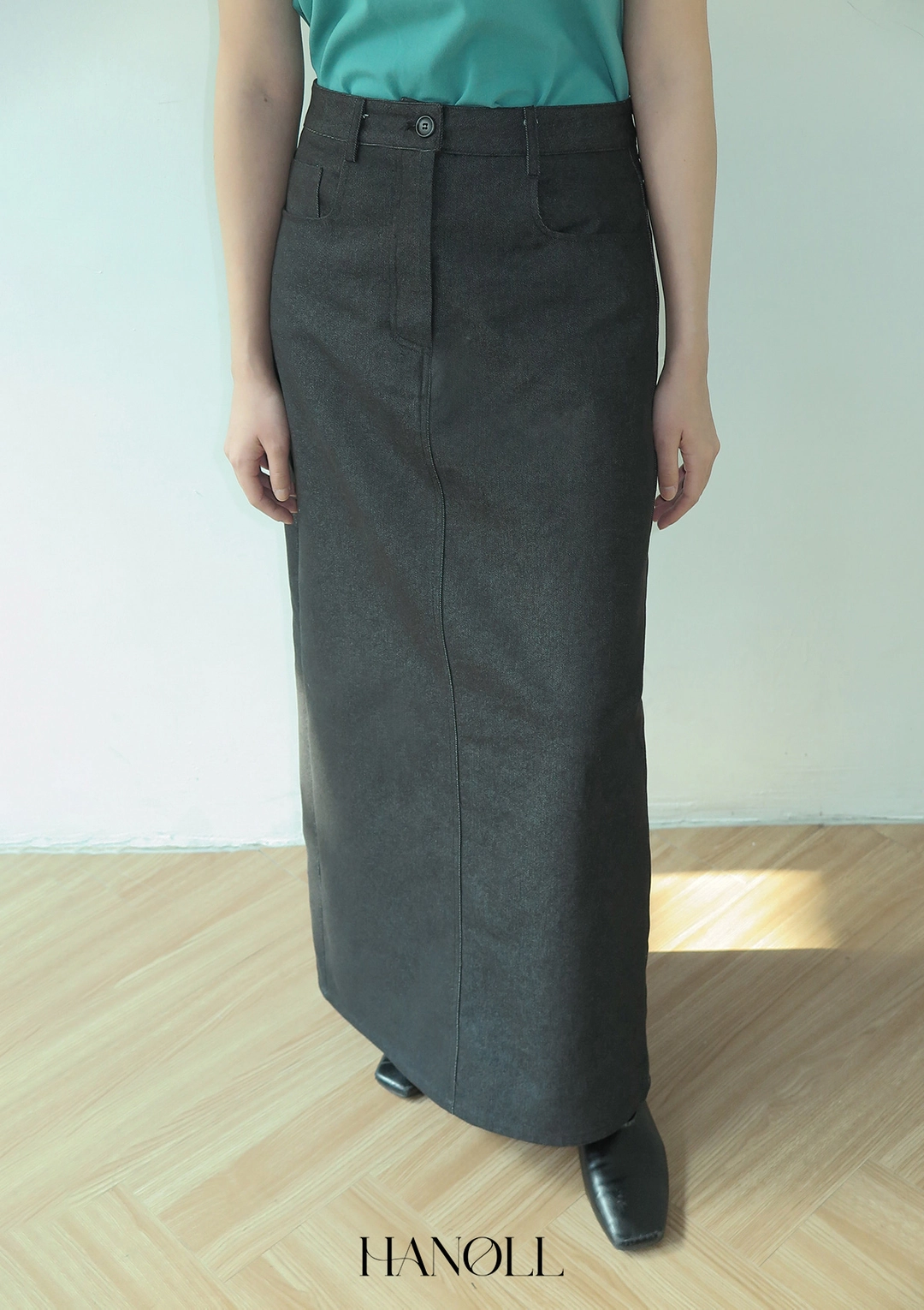 한올 Node Skirt (Black Denim) 상품 이미지 2