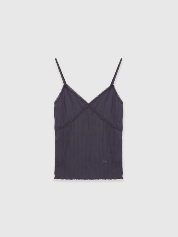 [Essential] Lily Lace Sleeveless T (Plum)