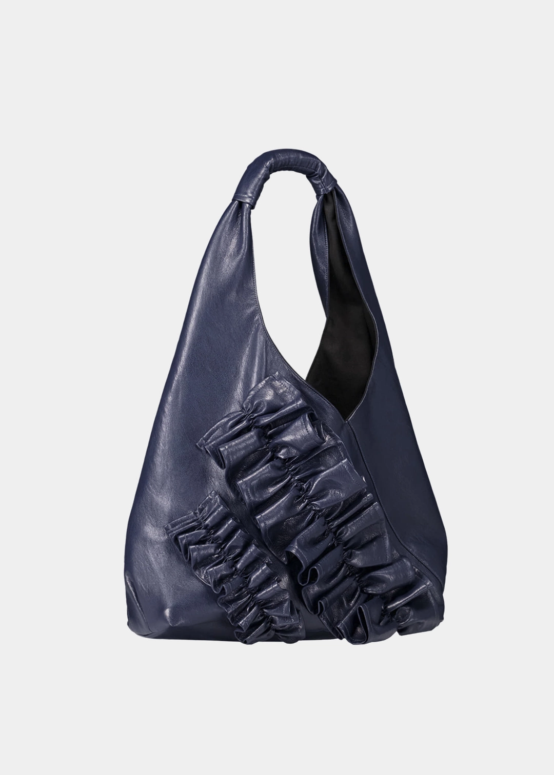 생긴 ORIGAMI RUFFLE LEATHER BAG - NAVY 상품 이미지 3