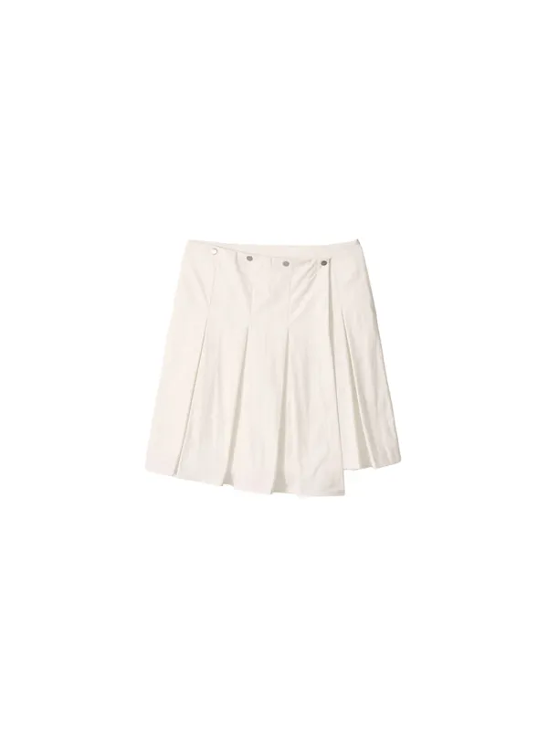 Pleated Wrap Skirt Off-White