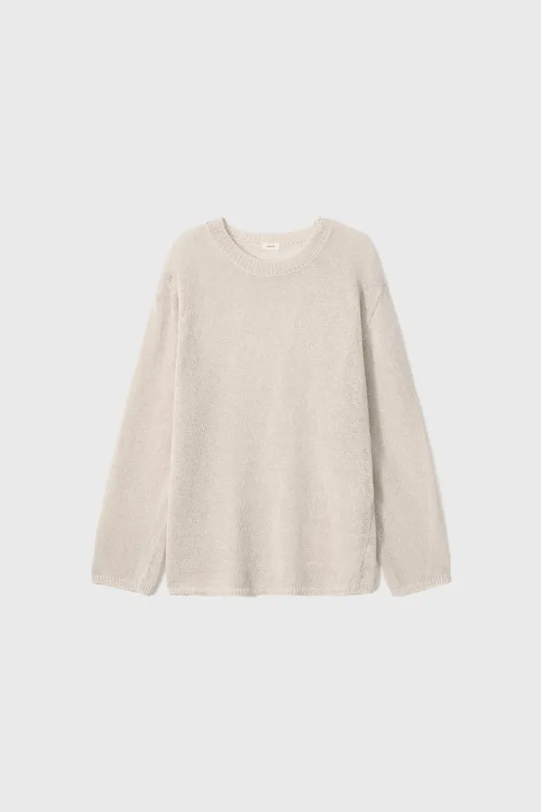 [Exclusive] Linen Pullover Knit (Light Beige / Dark Gray)