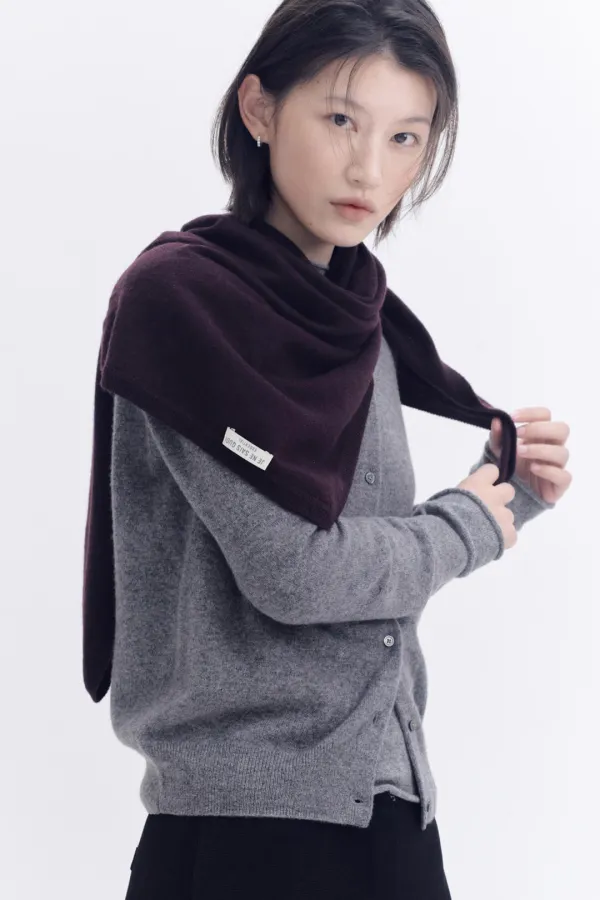 [10% cashmere] 포시즌 캐시미어 삼각숄 머플러_다크초콜릿