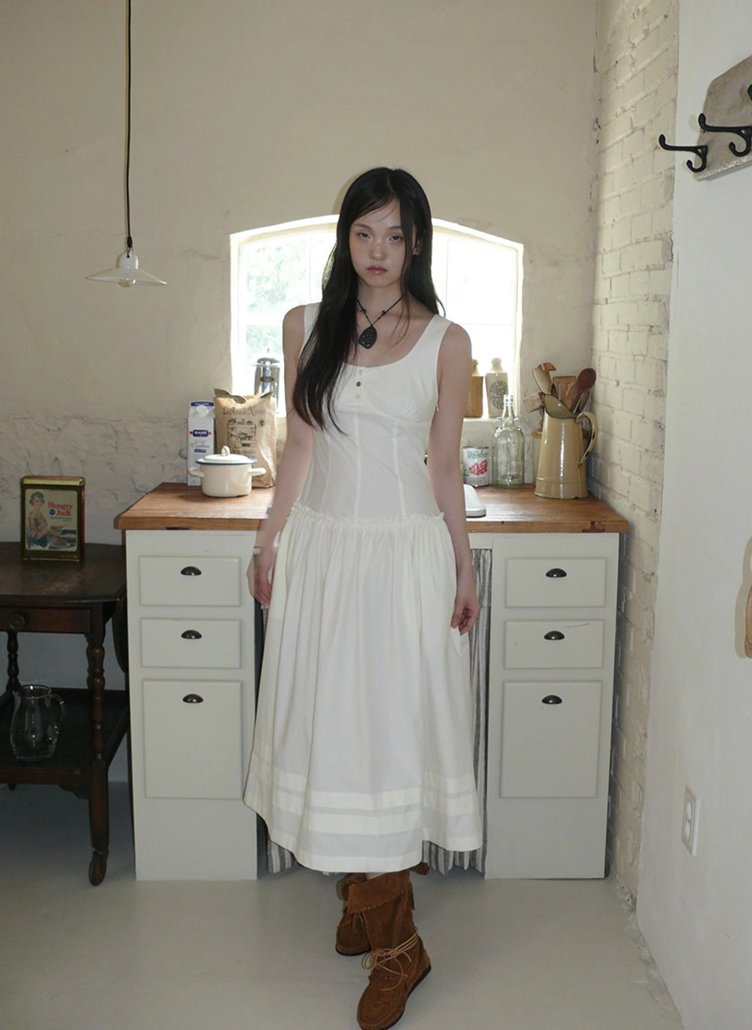 루루서울 Villa Long Dress (Cream) 상품 이미지 2