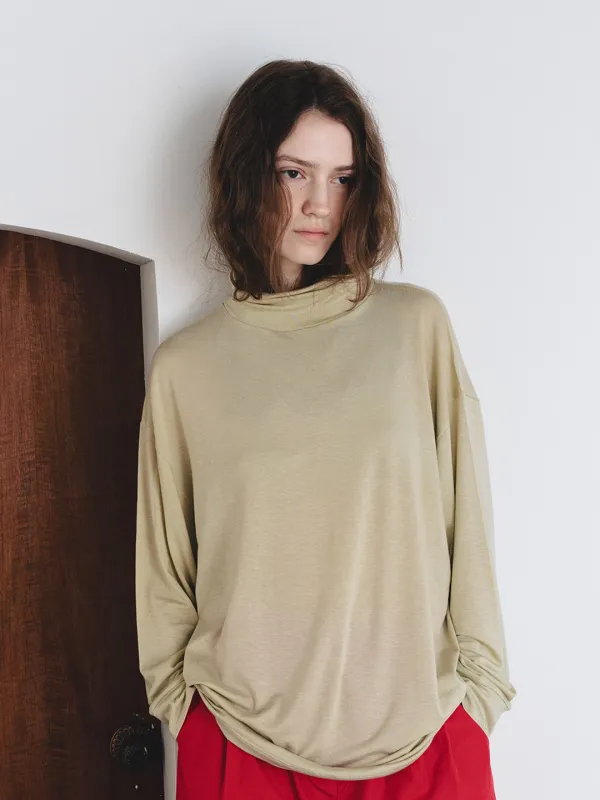 Soft loose-neck top - Green