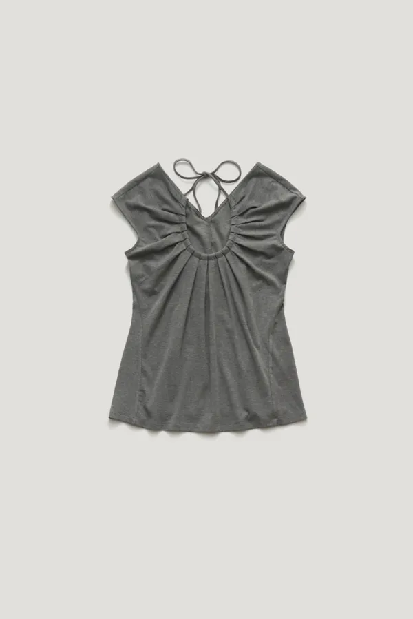 [9th reorder 5/26 PM13:50 open] BREEZE HALTER SHIRRING BLOUSE_GREY / ₩129,000  ->  ₩116,100 (10%)
