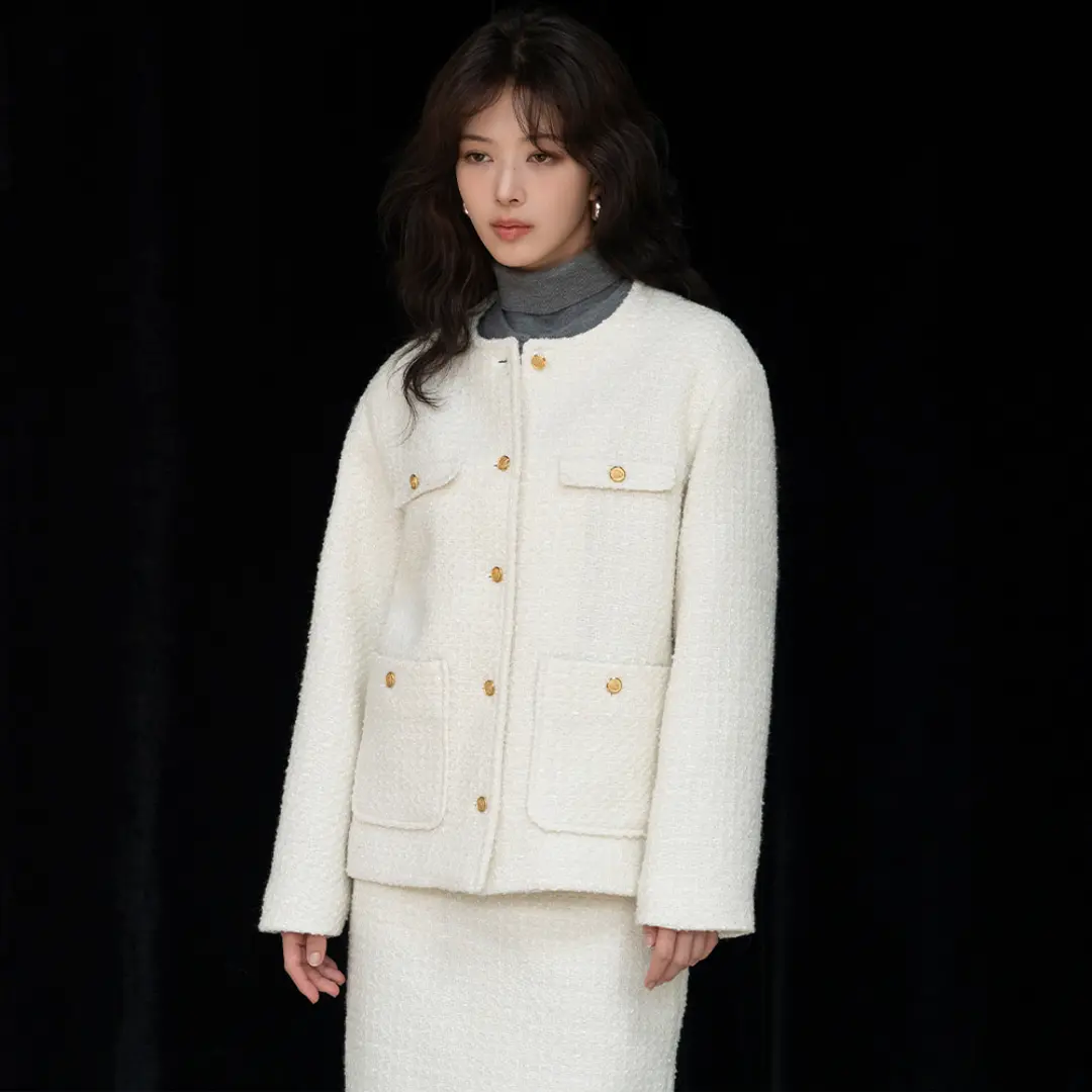 시야쥬 SIOT4114 캐서린 오버핏 트위드 자켓_Ivory 상품 이미지 2