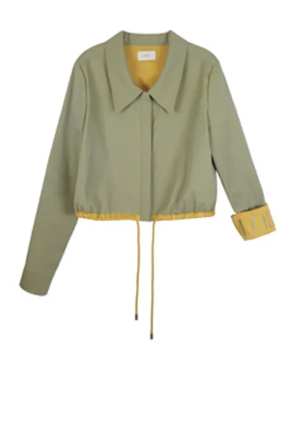 HYE DRAWSTRING CROPPED SHIRT