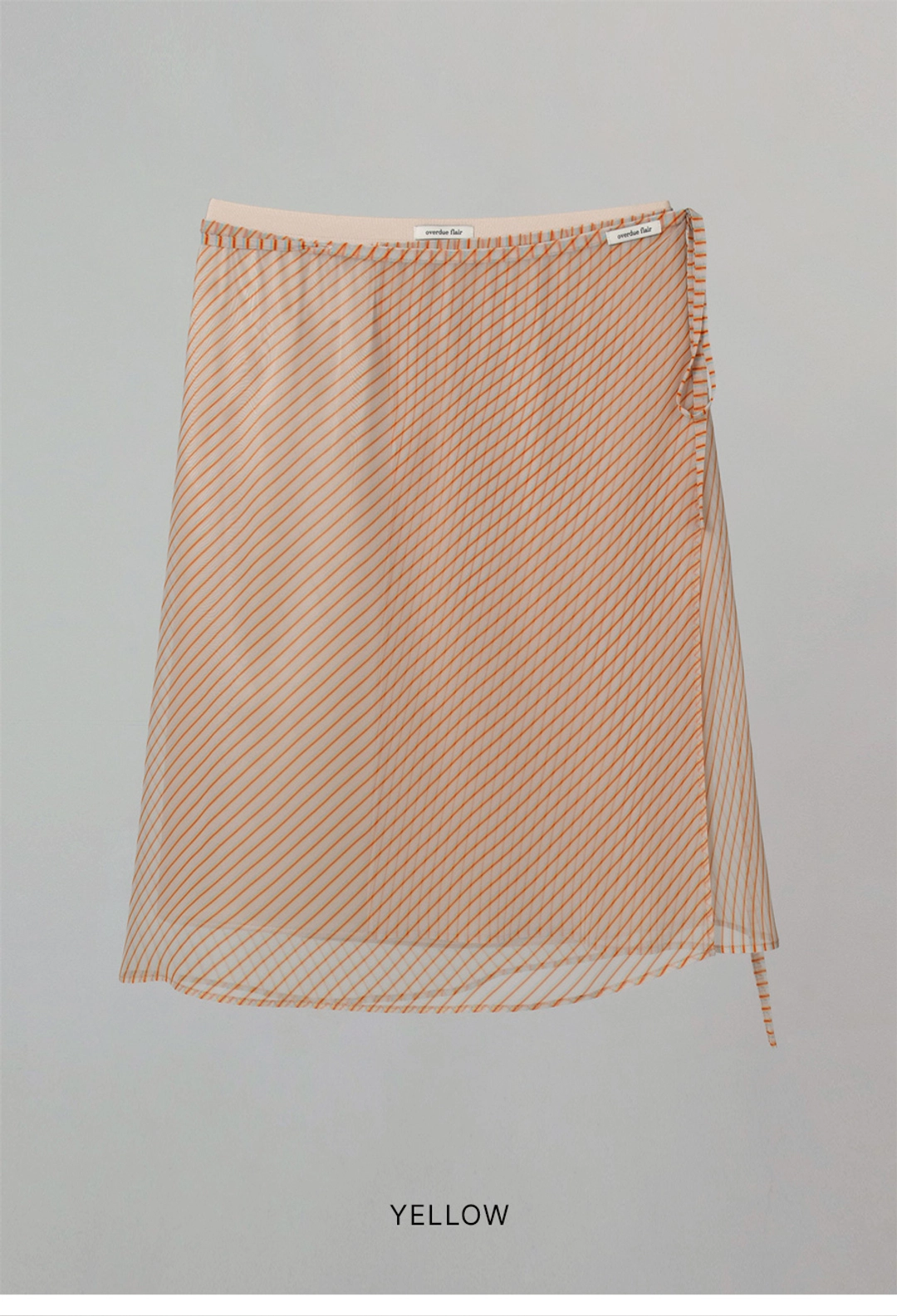 오버듀플레어 STRIPE WRAP SKIRT_YELLOW 상품 이미지 3
