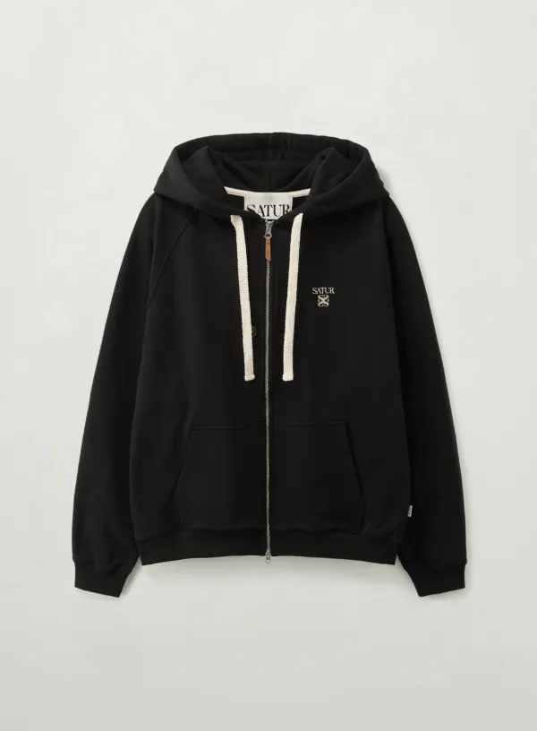 Loren Small Logo Hood Zip-up - Black