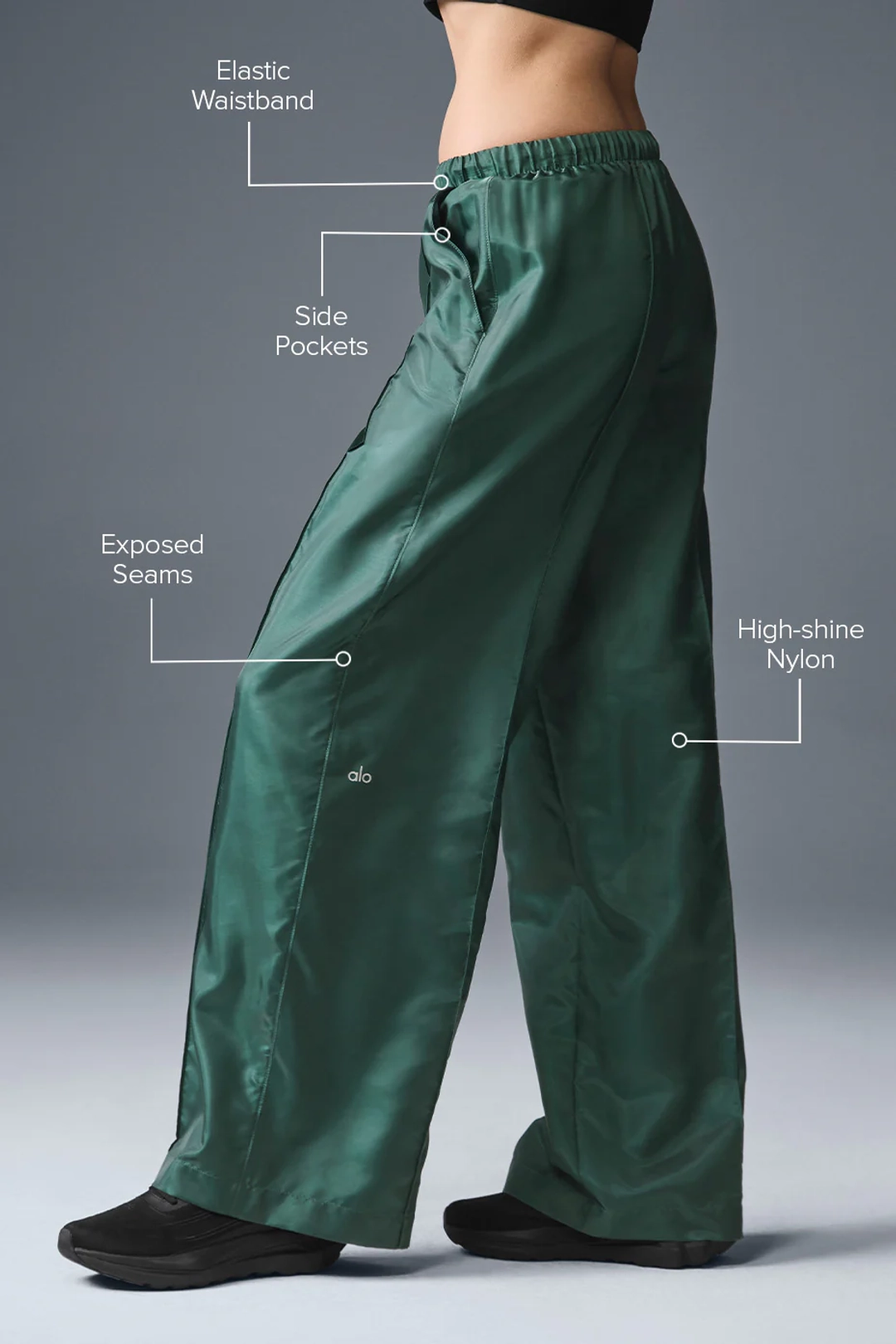 알로요가 Afterglow Wide Leg Track Pant - Winter Ivy 상품 이미지 2