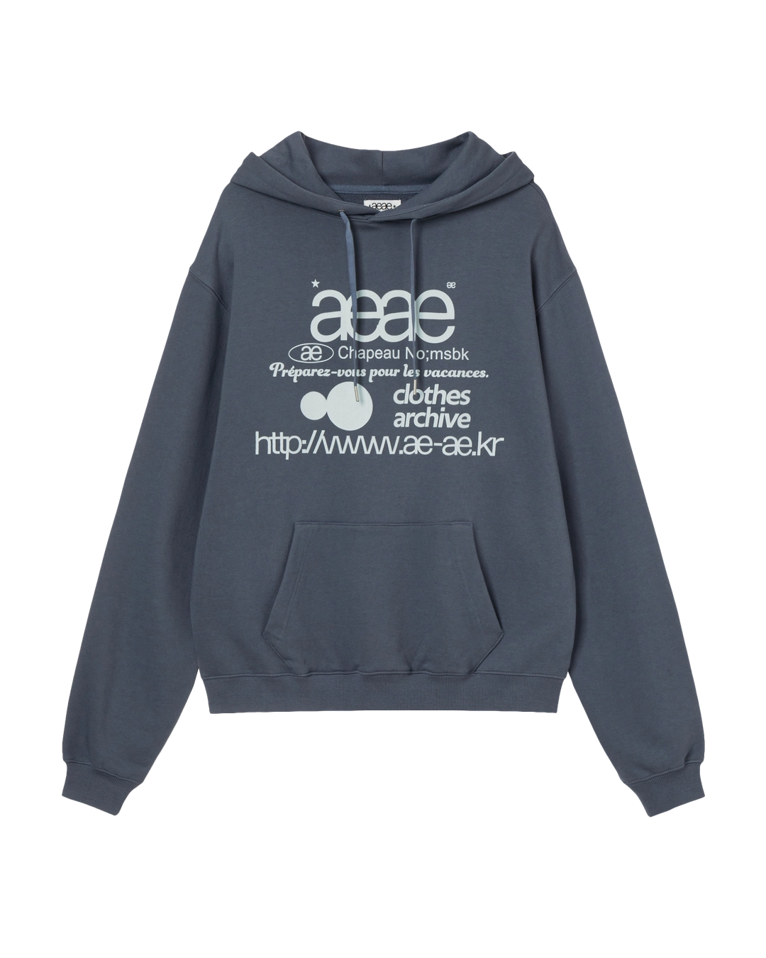 에이이에이이 WEB LOGO LOOSED HOODIE [ASH BLUE] 상품 이미지 1