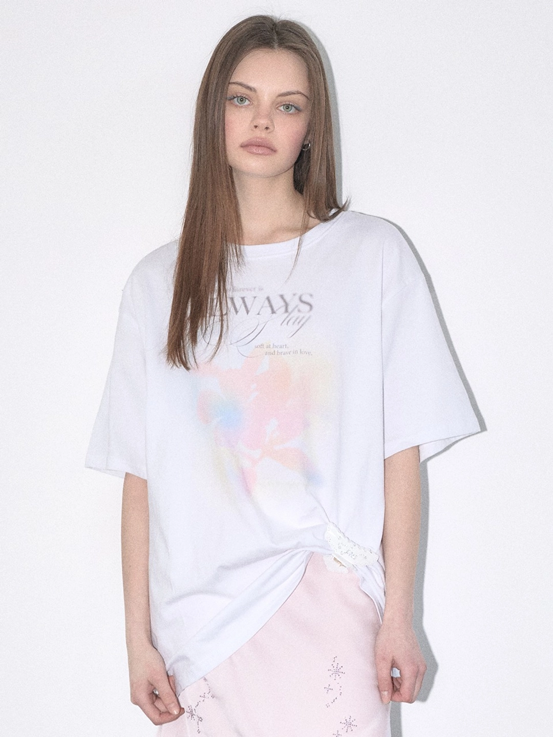 마가린핑거스 BLURRY FLOWER T-SHIRT (WHITE) 상품 이미지 2