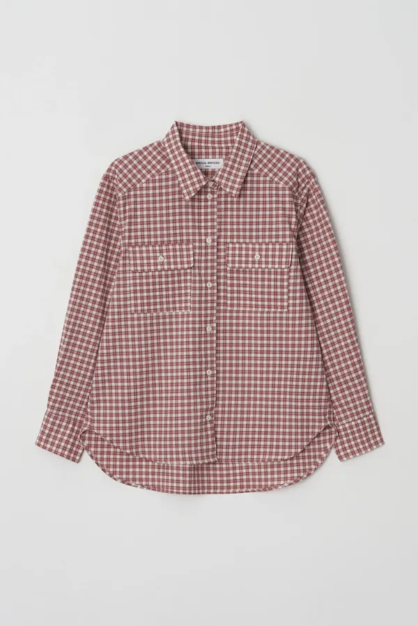becky pocket shirts - red check