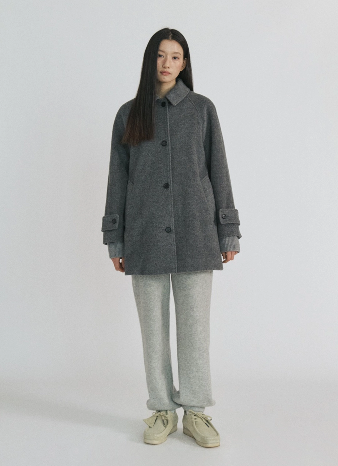 스텝어라운드 Merino Raglan Midi Coat_GREY 상품 이미지 2