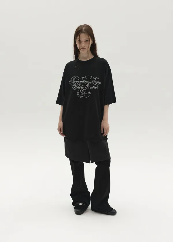GRAPHIC LAYERED DRESS (BLACK)
