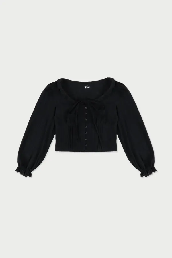 Prelin ribbon blouse_black