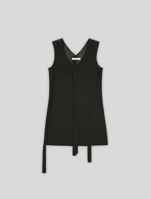 SHEER LAYERED DRESS [BLACK]