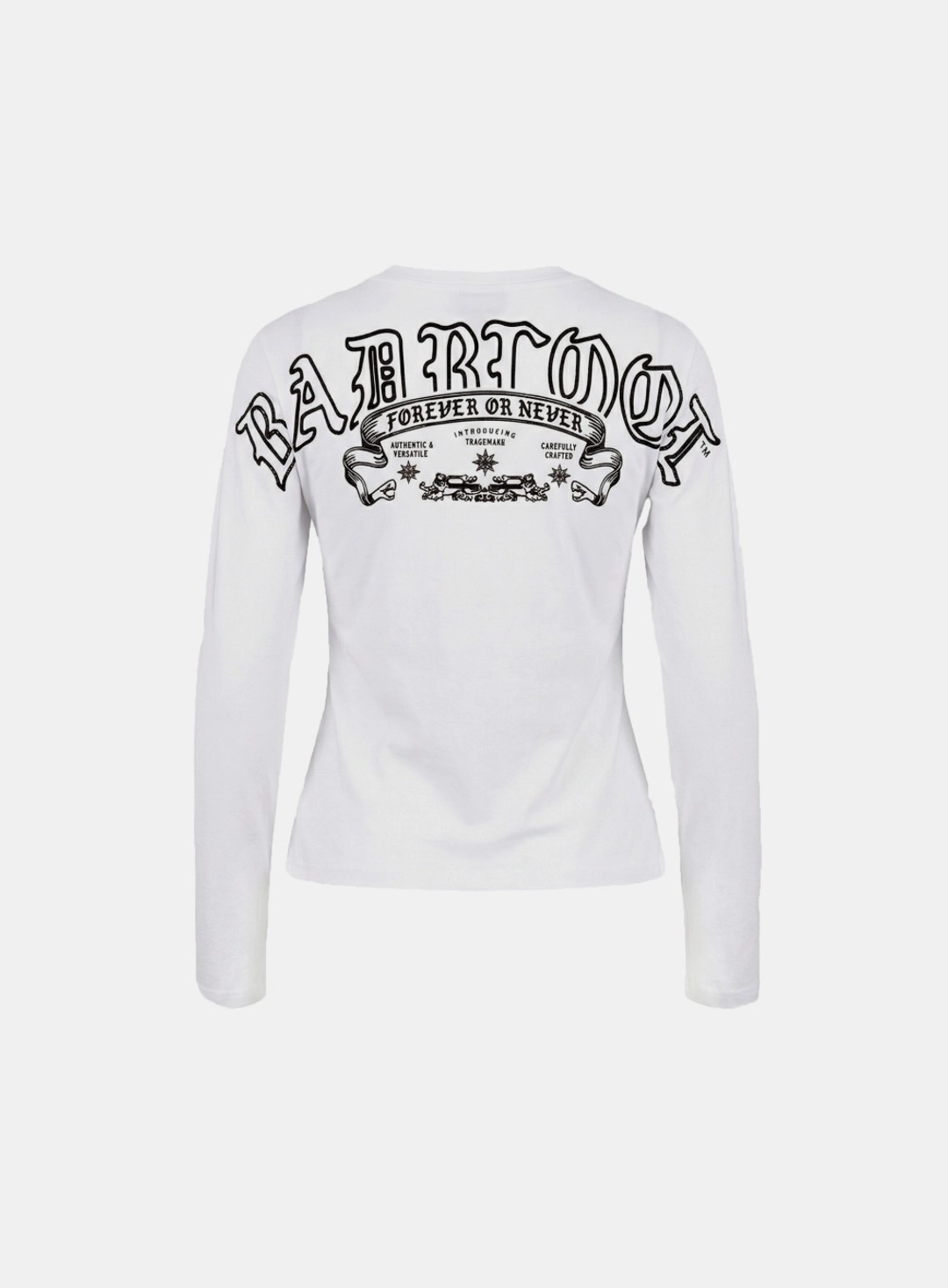 배드블러드 [w-tee26-026] Mystic Print Fitted Long Sleeve T-Shirt - White 상품 이미지 1