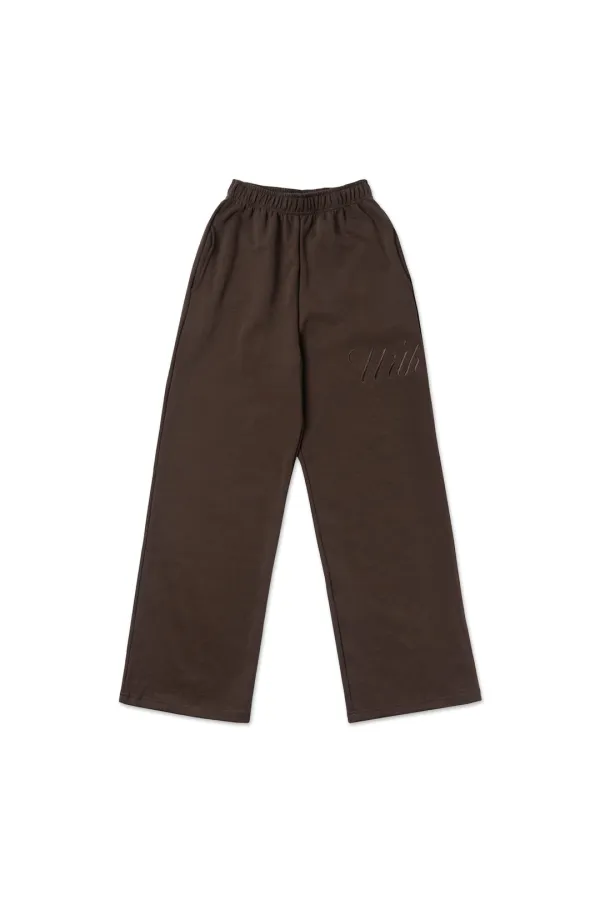 [이나pick] Lettering sweat pants_brown