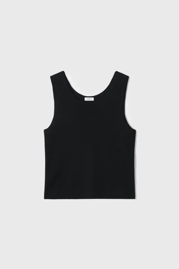 Clean Ribbed Knit Top (Black)