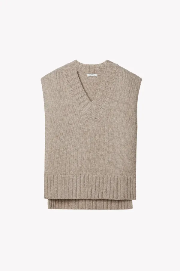 Nora Scotland Wool Knit Vest (Oat Beige)