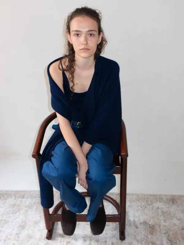 SEREN CASHMERE BLEND SLEEVELESS [CAMEL, NAVY]