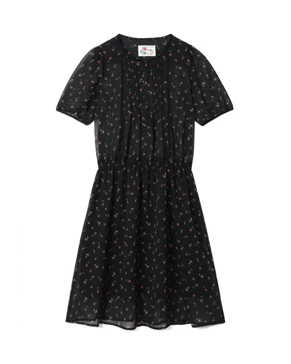 Ann Dress_Black Flower