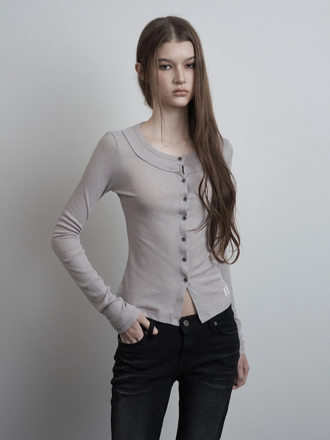 이네기 Silvery Layered Cardigan (sand beige) 상품 이미지 1
