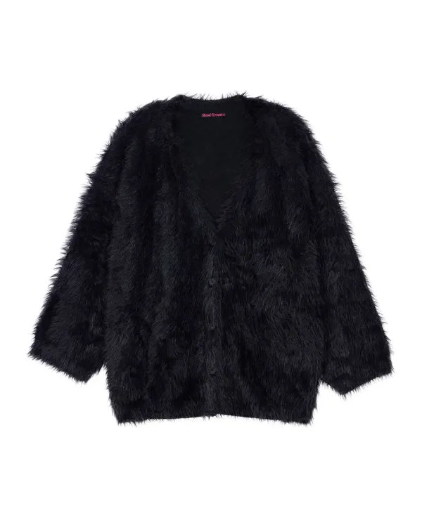 Fur Overfit Cardigan [Black]