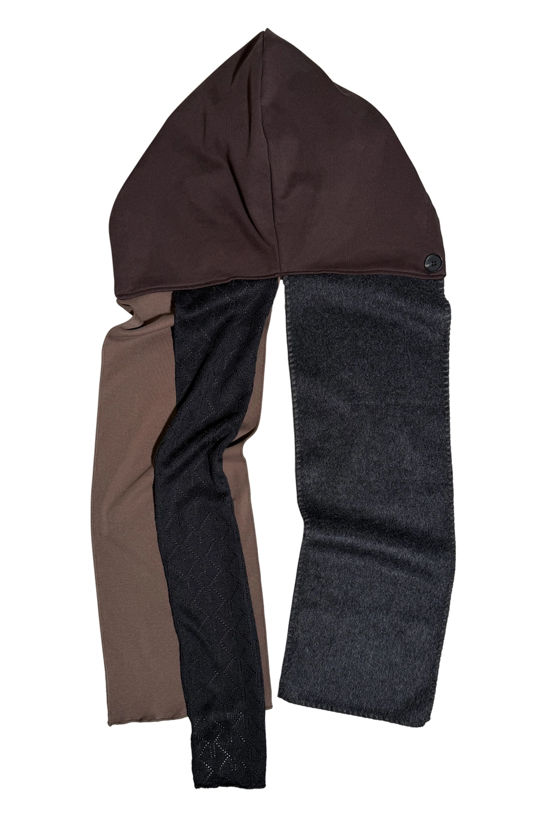 오들리워크샵 Mixed Hoodie Scarf, Walnut 상품 이미지 3