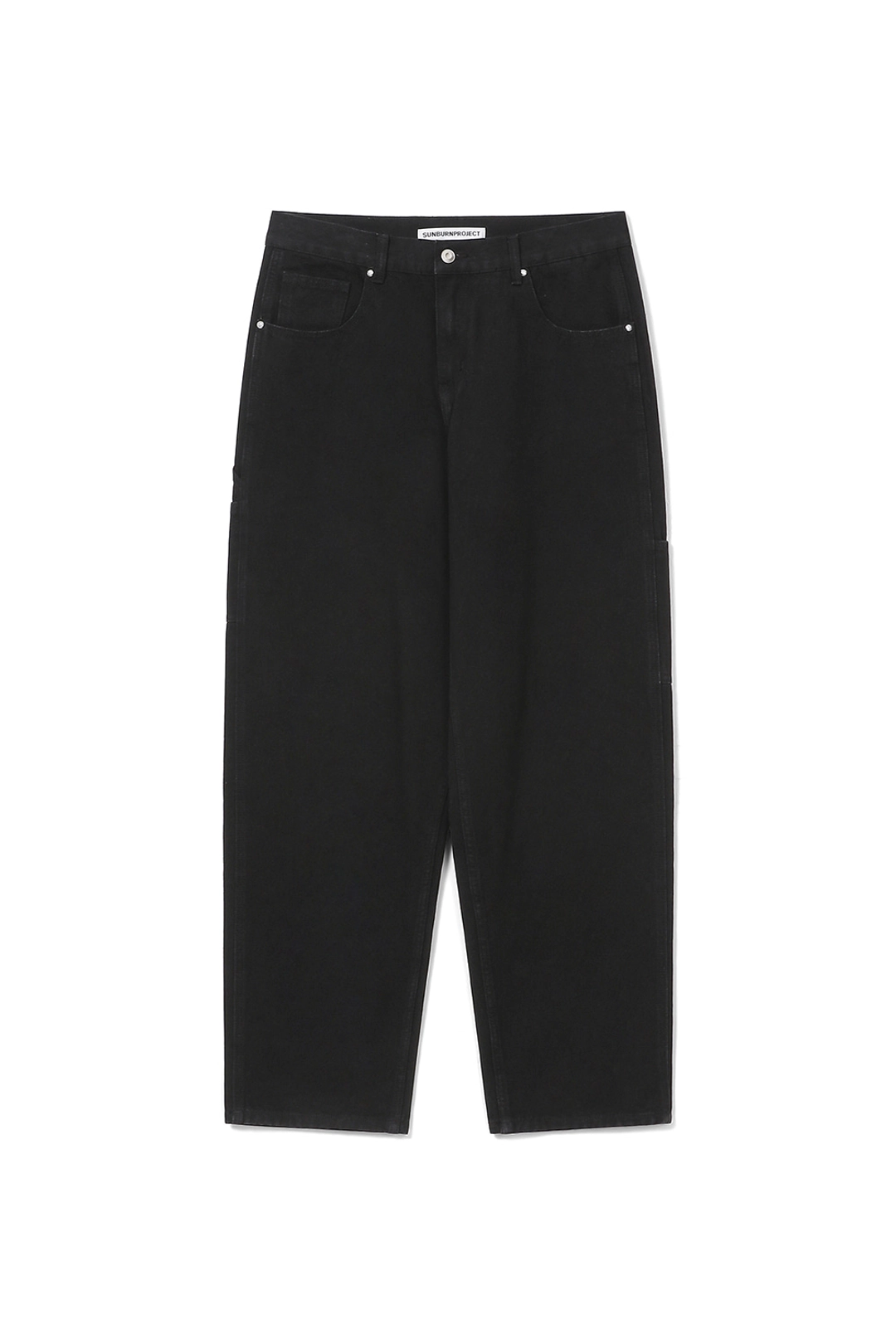 썬번프로젝트 WIDE CARPENTER DENIM PANTS, BLACK 상품 이미지 1