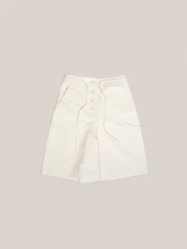 BUTTON CARGO BERMUDA  [ CREAM ]