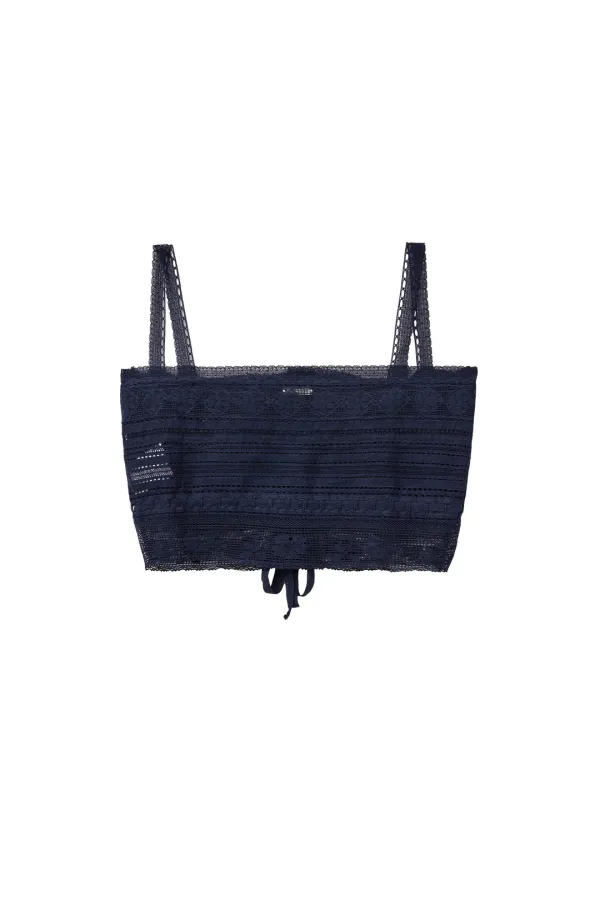 Via Lila sleeveless blouse (Navy)
