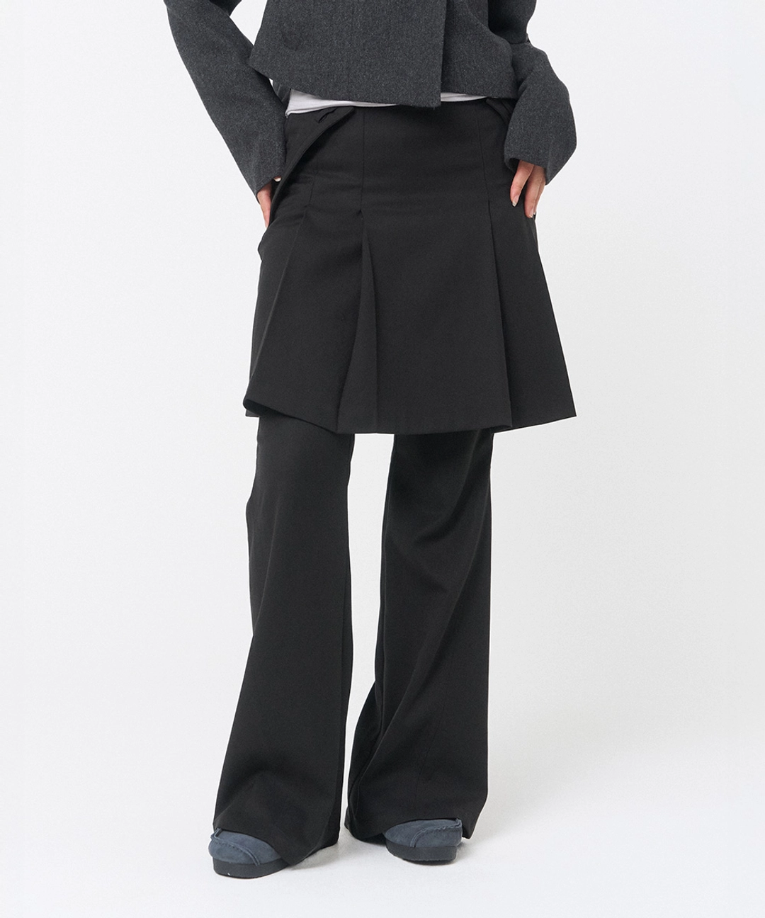 미세키서울 Pleats midi skirt pants set BLACK 상품 이미지 2