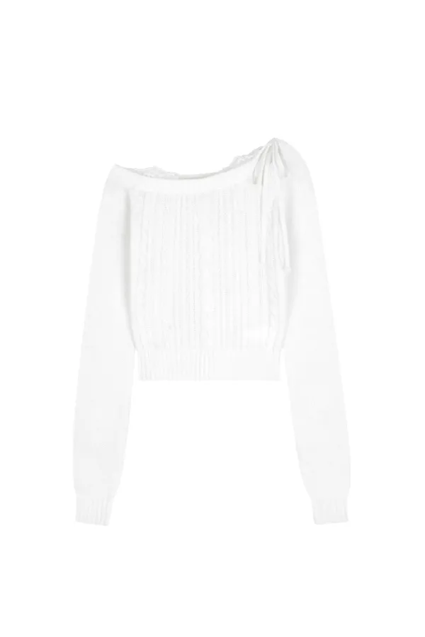 Rosy cake cable knit, Ivory